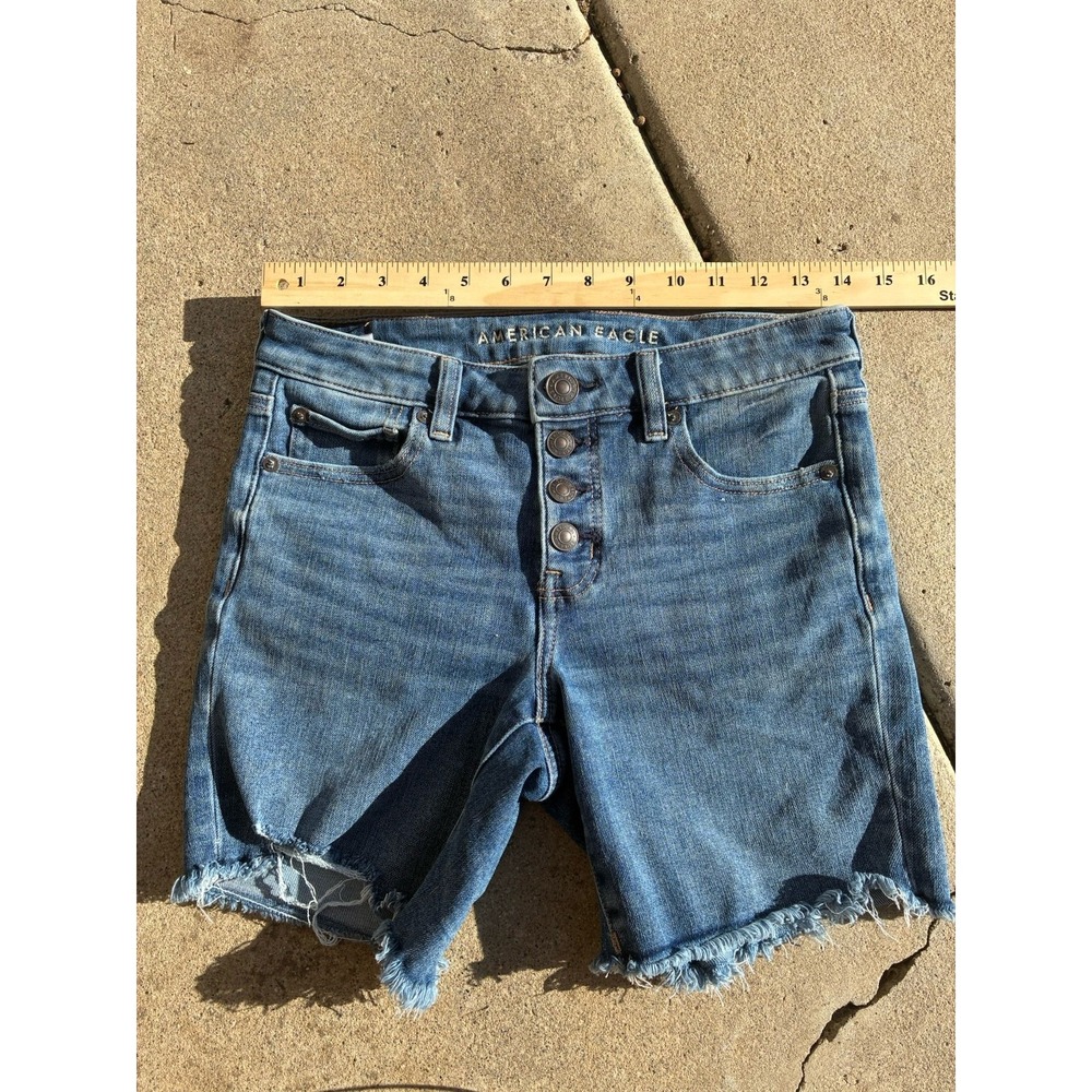 Lot Of 2 Size Small Womens Guess Size 27, American Eagle Size 4 Blue Jean Shorts - Picture 9 of 10